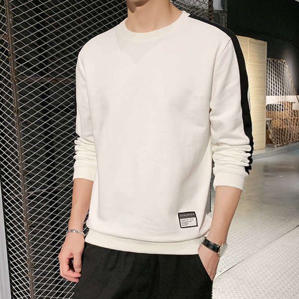 

long korean winter autumn plush fashion sleeve sports sweater loose crew neck men's casual t-shirt, Gray