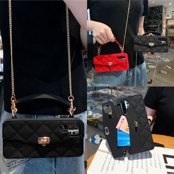 

pro case fashion credit card holder wallet back cover for huawei p30 coque crossbody long chain silicone funda