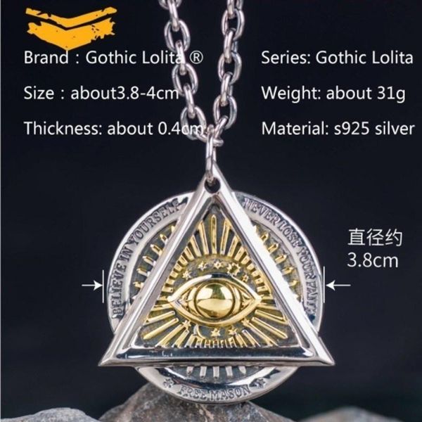 

devil eyes шестигранного масонский подвесок ожерелье для мужчин черепа стора ювелирных изделий высокого качества способа wmtllz lottery2010, Bronze;silver