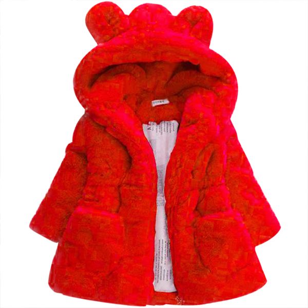 

baby autumn winter waistcoat children's rabbit ears fur fashion girl's christmas artificial fur coat with plush cotton coat 201118, Blue;gray