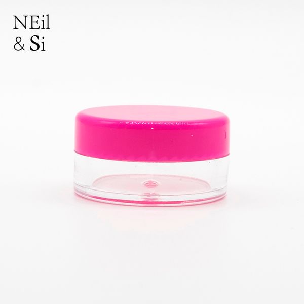 Pequeno 3g 5g Plastic Jar Lip Óleo cosmético Nail Polish creme Amostra rosa recarregáveis ​​Frascos Rodada frete grátis
