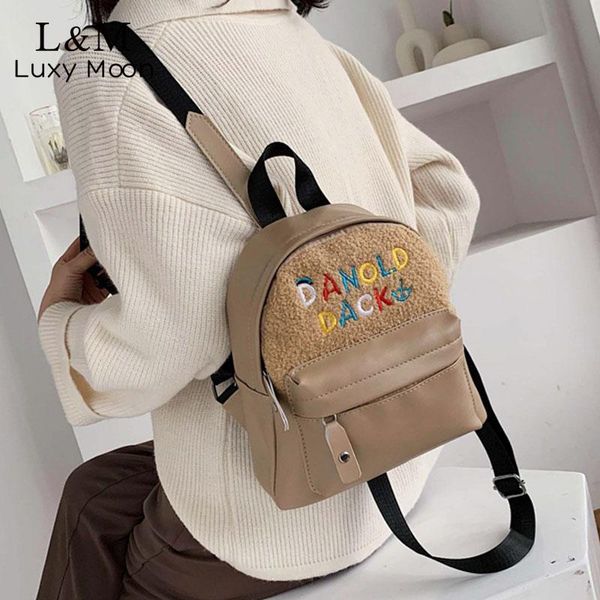 

mini backpack women pu leather patchwork bag for teenage girls kids fashion small bagpack female ladies school backpacks xa617h bbyfsg