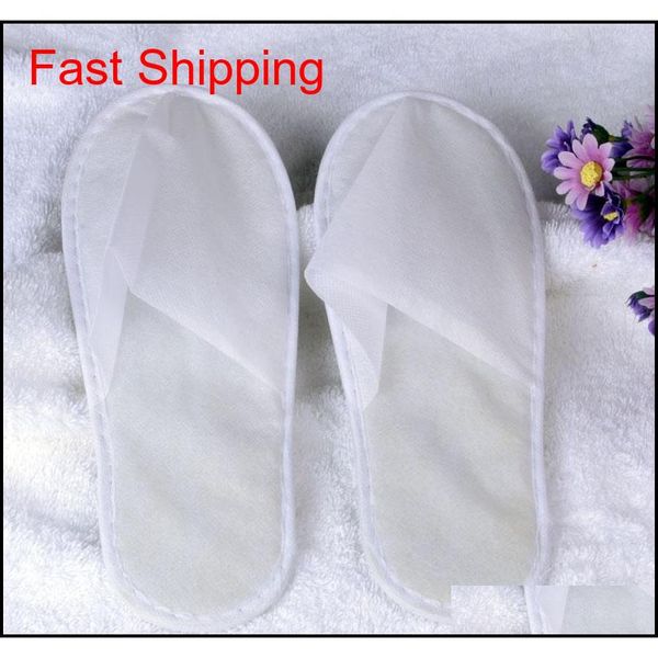 

20pairs /lot white non -woven disposable slipper l supplies white disposable slipper home gu qylrou bdesports