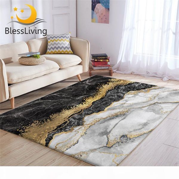 

blessliving luxury area rug for living room gold glitter marble center rug black grey modern bedroom carpet 122x183cm drop ship