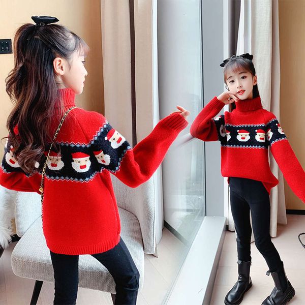 

2020 girls' sweater new wtern sle winter thickened children's little girl's annual wear t-shirt, Blue
