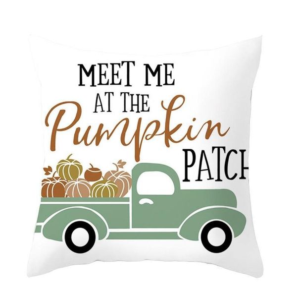 

thanksgiving decorative pillowcase 45*45 cm pumpkin letters printing living room sofa cushion cover home chair th jlllly home003