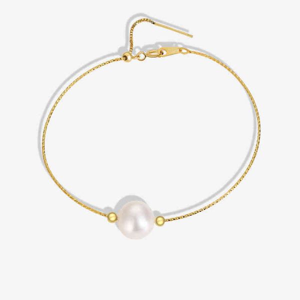 

in stock trendy bracelets for women jewelry frhwater pearl twist chain plated bracelet, Golden;silver