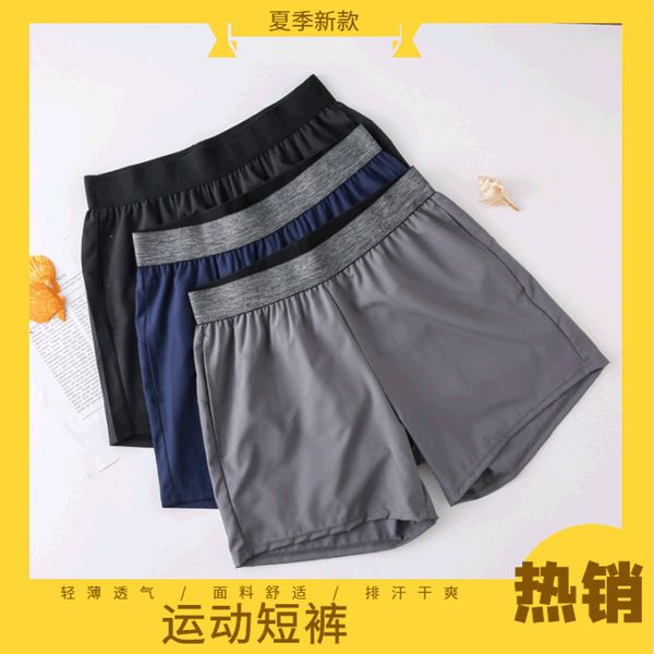

running pants summer sports shorts men casual racing thin short-length dry elasticity fitness basketball wholesale, Black;blue