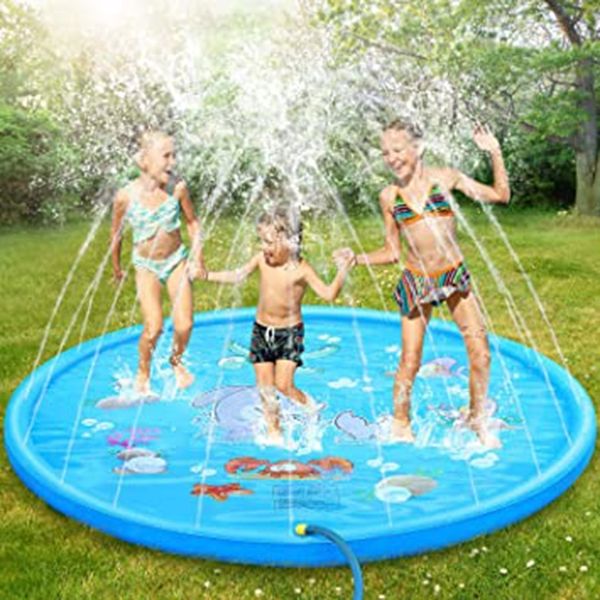 

splash pad baby water mat 69 inch sprinkler splash play mat pad outdoor water play sprinklers summer sprinkle wading pool y200728