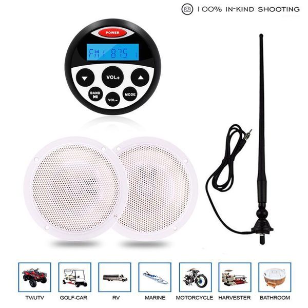 

marine stereo waterproof bluetooth audio radio car mp3 player+4inch marine speakers for atv spa motorcycle yacht + fm am antenna1
