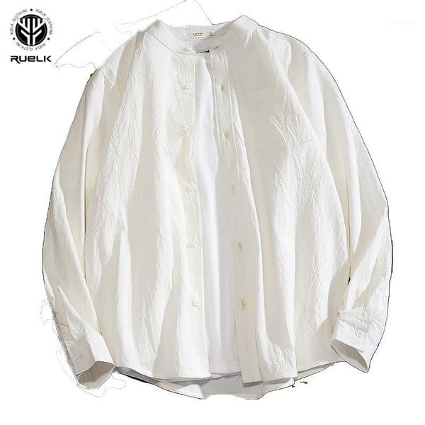 

ruelk spring and autumn cotton and linen long-sleeved shirt men's european american casual solid color thin coat jacket1, White;black