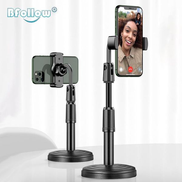 

bfollow deskmobile phone holder stand rotate for facetime live streaming shoot video youtube round base smartphone