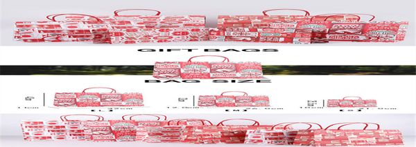 

stobag 12шт ручки красный рождественские бумаги подарочные пакеты cookie питание конфеты сумка для партии ручной торт украшение supplies wmt