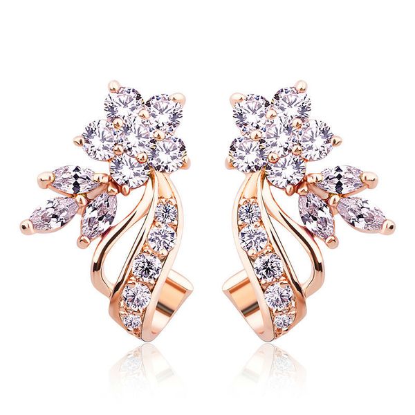 

februaryfrost brand trendy romantic girl plant drop earrings with cute cherry flower shaped design new year's gift for women wholesale, Golden;silver