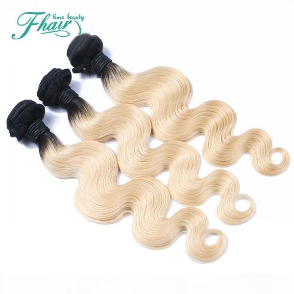 

ombre hair extensions two tone blonde 1b 613 8a brazilian body wave human hair weave 3 bundles holiday sale deals, Black
