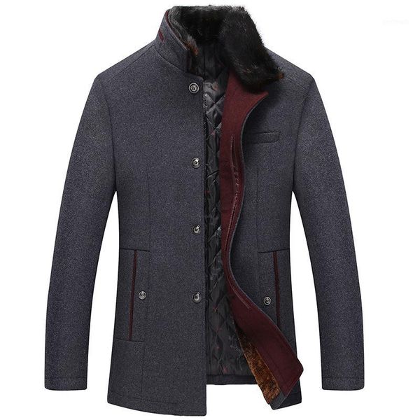 

men's wool & blends 2021 arrival winter casual trench coat men, men thicked jackets plus size m-4xl sa-81, Black