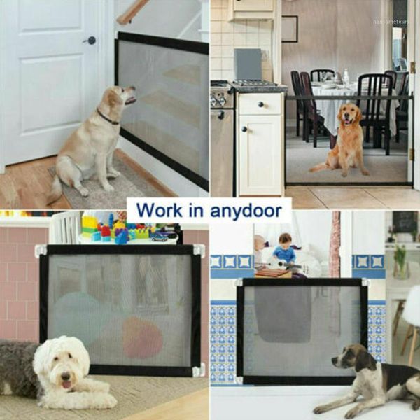 

durable foldable net portable with hook pet gate insulated enclosure guard safety protection dog fence set stair mesh cat1