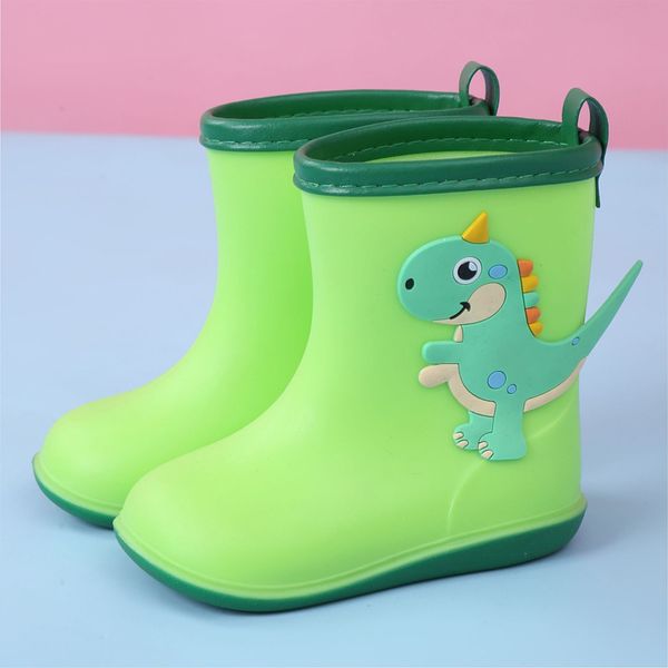 Kushyshoo Baby's Rain Boots Прекрасный Динозавр Детские Дождь Обувь ПВХ Резина Детская Детская Мультфильм Водовая Обувь Малыш Девушка Boots LJ200911