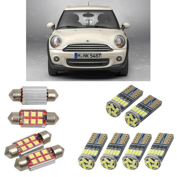 

interior led car lights for mini clubvan r55 panel van bulbs for cars license plate light 8pc