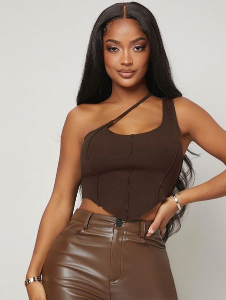 

asymmetric hem one shoulder k2bt#, White