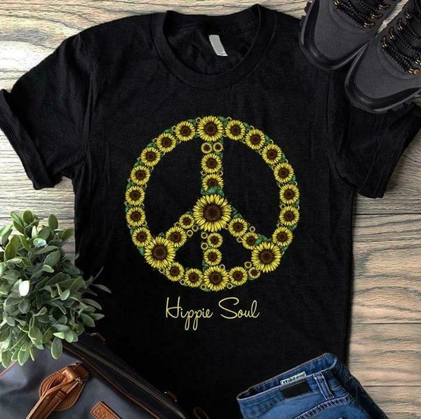 

sunflower hippie soul t shirt sunflower peace shirt black cotton men s 6xl sport hooded sweatshirt hoodie