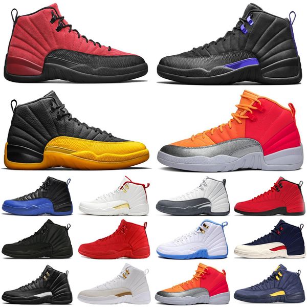 

new jumpman 12 12s grey men basketball shoes taxi game royal flu game bulls black mens trainers sports sneakers size 7-13
