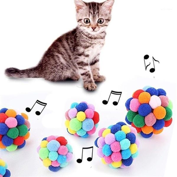 

cat toys colorful handmade built-in ball pet kitten play chewing rattle scratch interactive toy traning products1