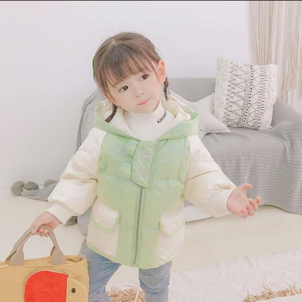 

winter new wash cartoon ears warm children's down jacket, Blue;gray