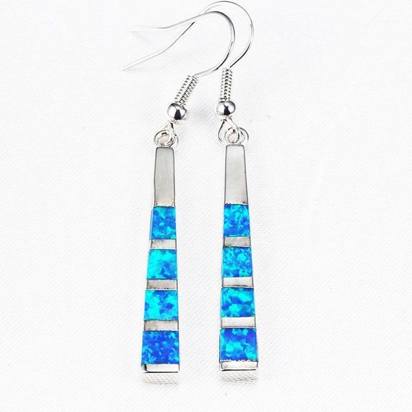 

blue opal jewelry er3241, Silver