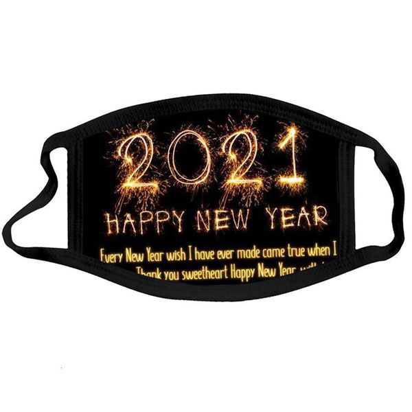 

2021 designer arrival face mask washable dust and haze mouth masks black red white happy new year facemask