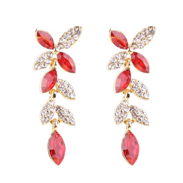 

dangle & chandelier lubov 3 colors crystal leaf earrings gold color metal acrylic drop fashion women jewelry christmas gift, Silver