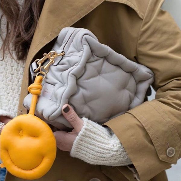 

designer brand shoulder bag chubby cube women bags pleated simple small messenger bag luxury soft leather handbags c0121