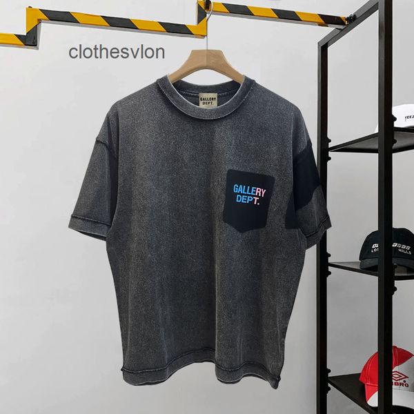 

brand mens high fashion gallerydept street hip hop gd wash loose round neck print short sleeve t-shirt men lu44, White;black