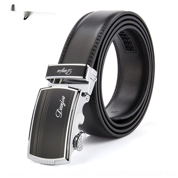 

zowfo leather quality men's high belt leather fashionable drop belt automaticmen's gift business classic glue box timso, Black;brown