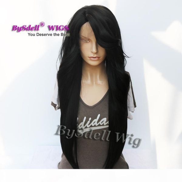 

celebrity nicki minaj super long loose curl hairstyle wig synthetic yaki hair lace front wigs for natural looking lady, Black