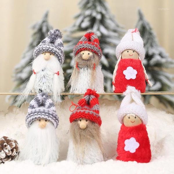 

christmas decorations 6pcs xmas cute girl doll soft plush toy non-woven fabrics hanging pendant office home tree window closet decoration1