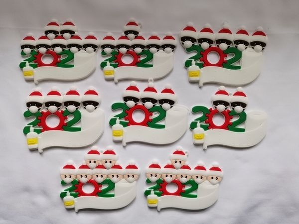 

2020 quarantine christmas ornament personalized family of 1 2 3 4 5 6 7 pvc xmas tree pendant xmas decorations cca12569 100pcsouq4