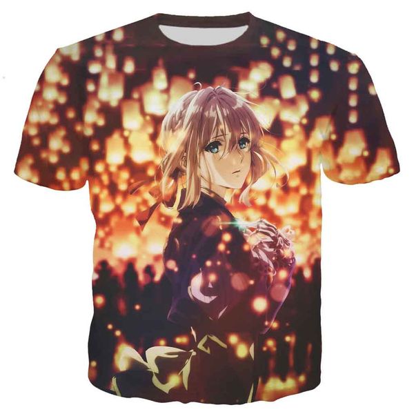 

violet evergarden 3d print shirts plus size oversized plus size men clothing