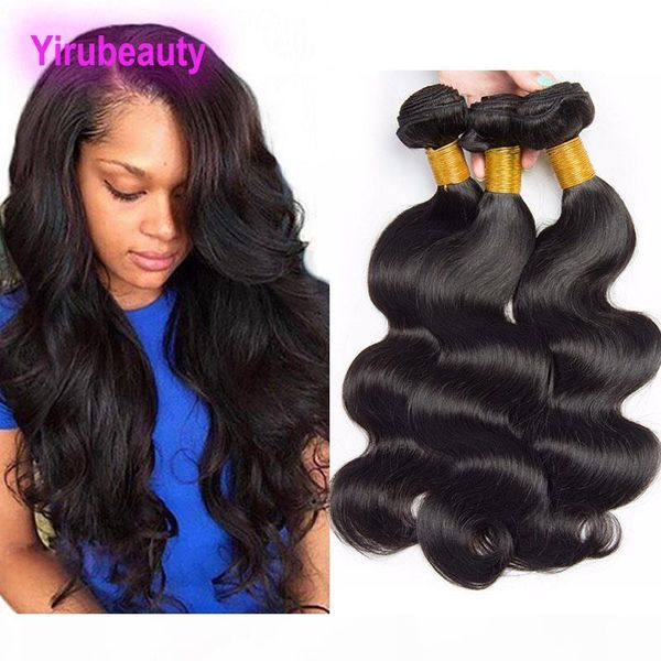 

индийский волос девственницы extensions 3 связки natural color body wave human hair утки 3 шт один комплект 8-30 дюймов индийский объемная в, Black