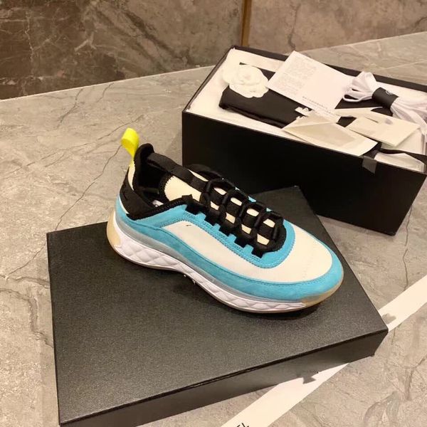 

european popular logo purchase 2020 new small fragrance running shoes women's shoes tall daddy shoes women's sneakers leather, Black
