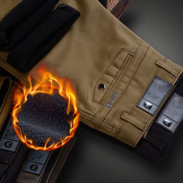 

business suit pants for men autumn winter casual thick fleece warm thin skinny classic formal long slim fit trousers male cotton 201128, Black