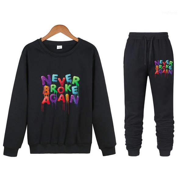 

2020 new youngboy never broke again fashion long-sleeved hooded sweater 2pcs women/men tracksuit hoodies pants hip hop hoodie1, Gray