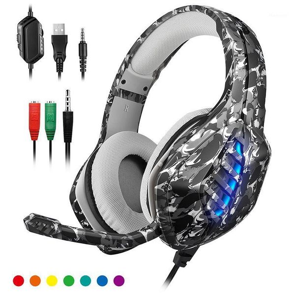 

ps4 wired camouflage gaming headset pc computer gamer gaming lapmicrophone brand new light music stereo headset big1