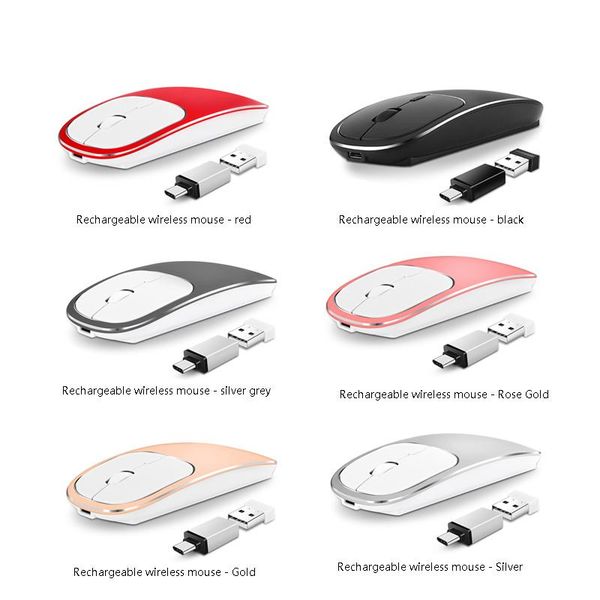

mice usb wireless rechargeable mouse 2.4g dual-mode mute optical gaming for laptop
