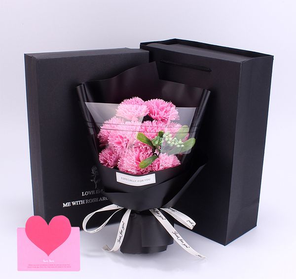 

handmade 9pcs carnation rose soap flower bouquet soft stuffed bouquets for valentines day birthday christmas mothers day gift creative