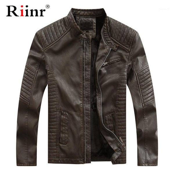 

2019 new 5xl men's pu jacket leather coat autumn slim fit faux leather motorcycle jackets male coats brand clothing outerwear1, Black