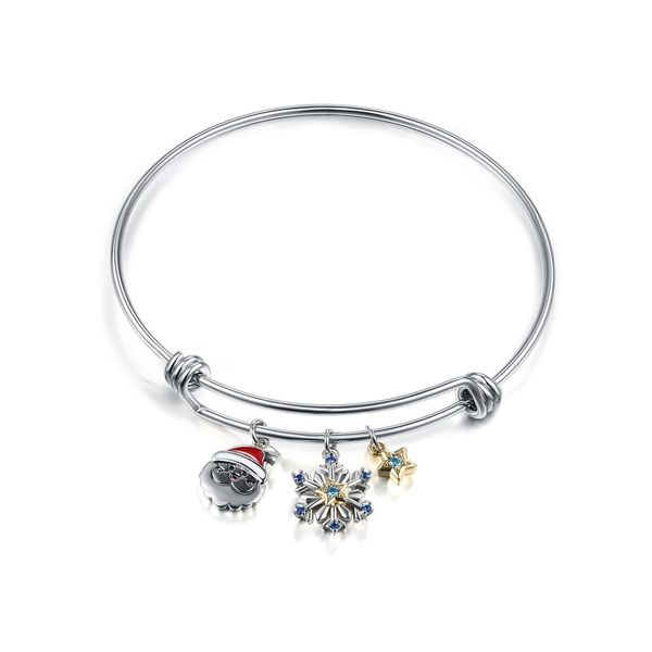

fashion christmas seriessnowflake santa claus star diy bracelet, Golden;silver