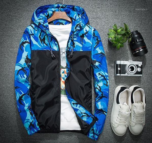 

spring yxl and autumn stormy clothing fashion  camouflage self-cultivation youth personality windbreaker trend men's and1, Tan;black