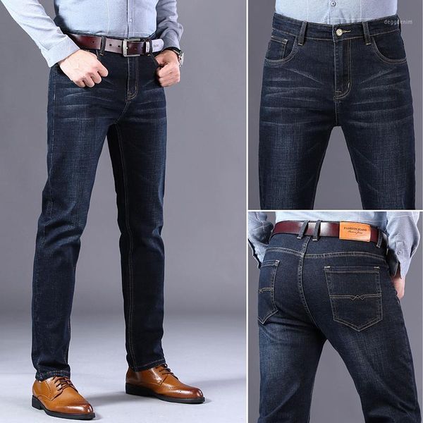 

men's jeans 2021 men's fashion business casual stretch slim black blue men designer for men1