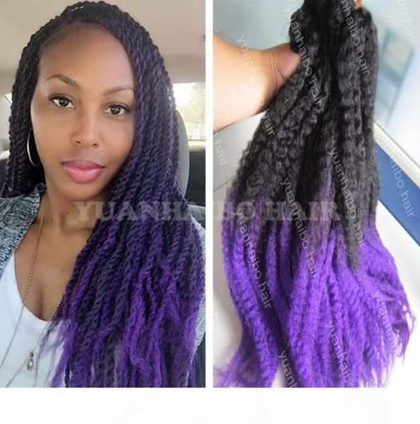 

factory 20inch black purple synthetic kinky twist marley braids ombre braiding hair for black women ing
